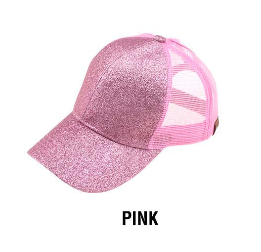 C C Glitter Messy Bun Hats