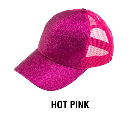C C Glitter Messy Bun Hats