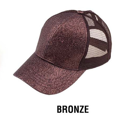 C C Glitter Messy Bun Hats