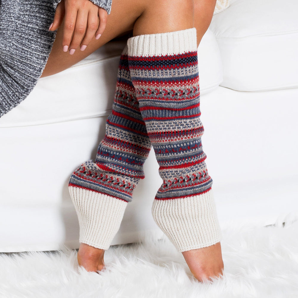 Black Fairisle Leg Warmers