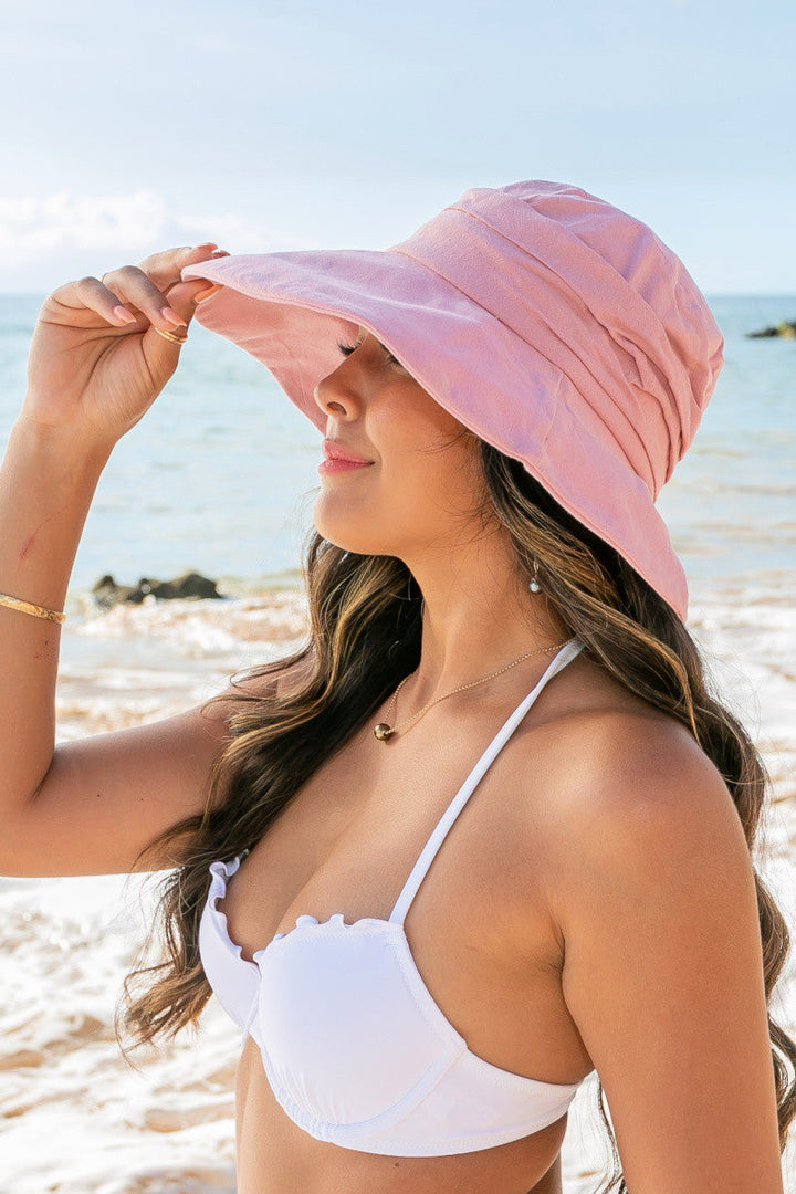 Blush Tie Back Bucket Sunhat