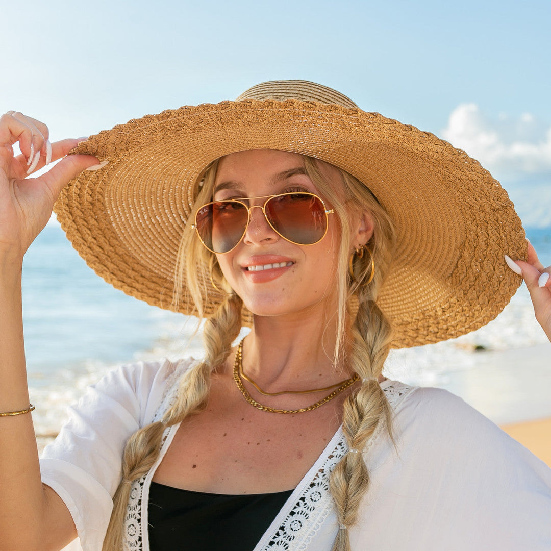 Straw Scallop Edge Sunhat