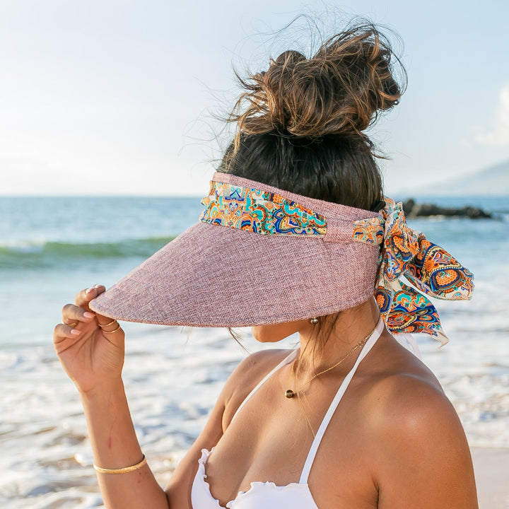 Mauve Scarf Accent Visor