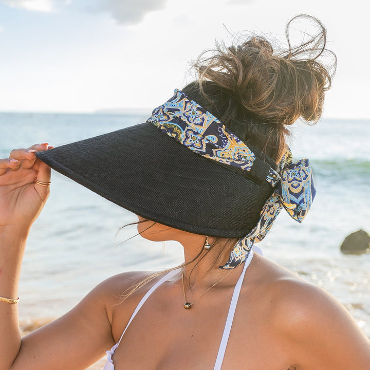 Cream Scarf Accent Visor