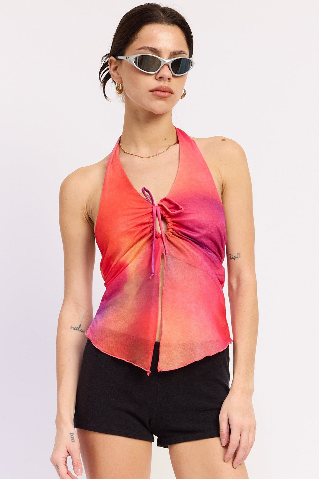 Orange Fushia Evania Halter Top