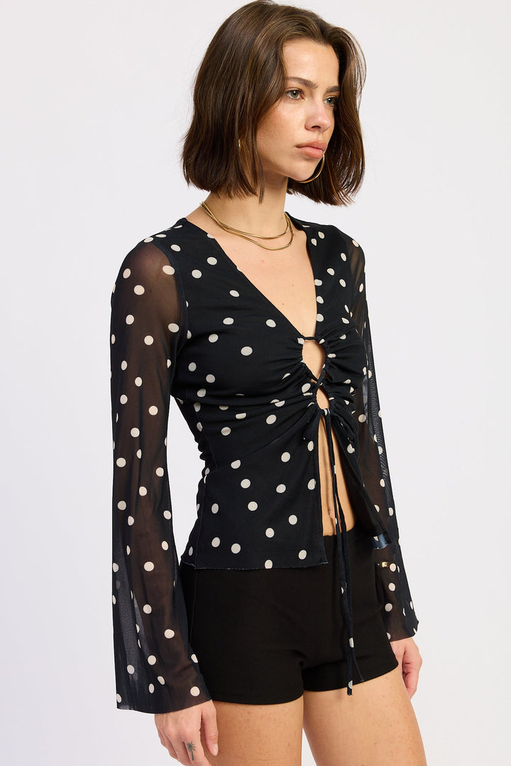 Black Cream Veronica Mesh Top