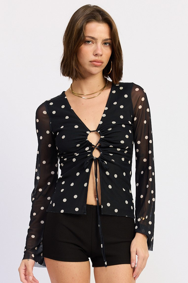 Black Cream Veronica Mesh Top