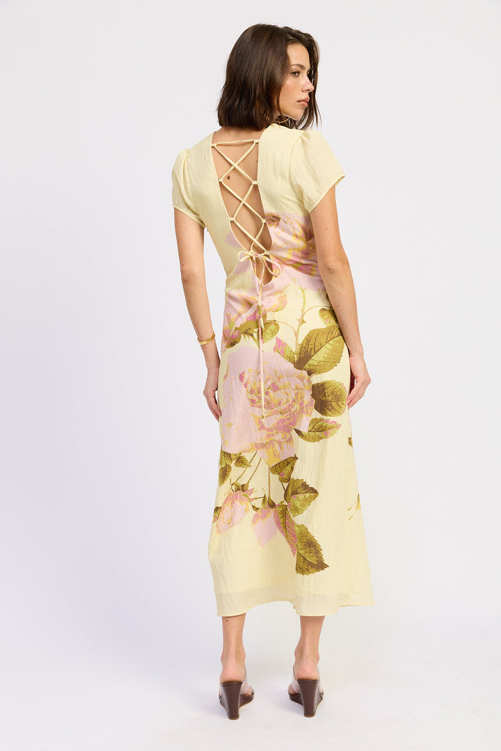 Yellow Floral Amber Maxi Dress