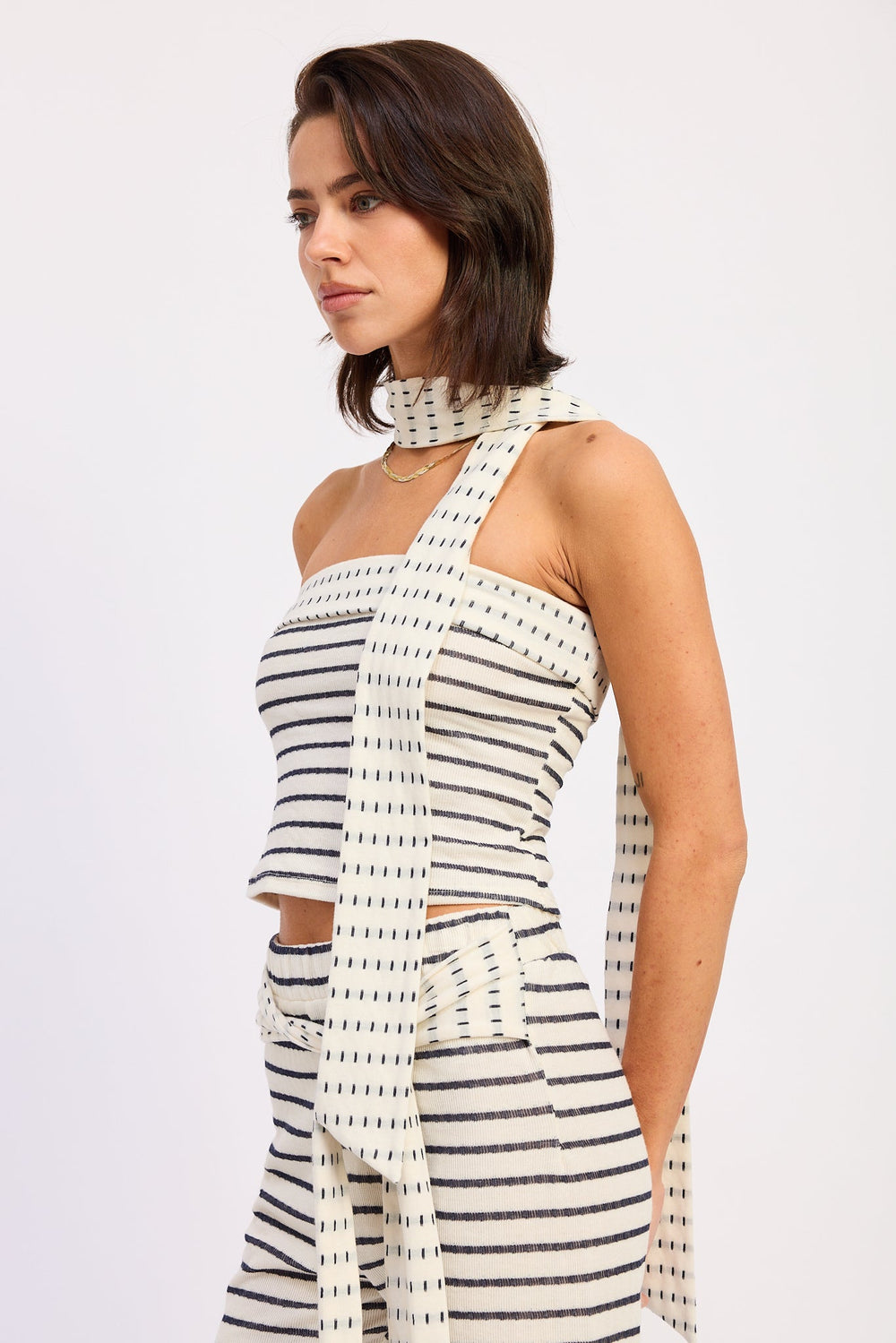 Ivory Stripe Stria Tube Top