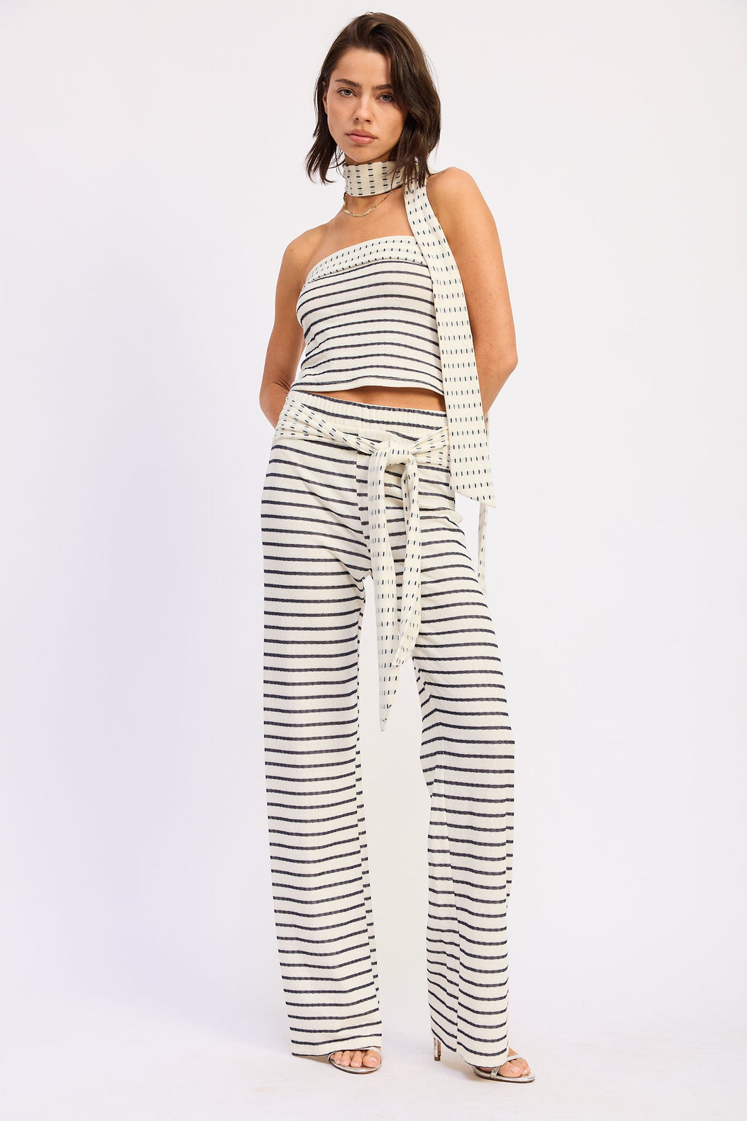 Ivory Stripe Stria Striped Pants