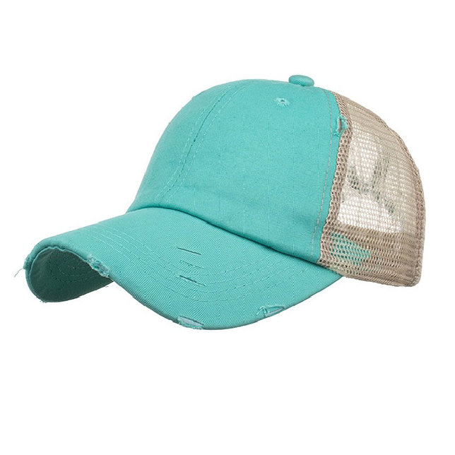 Distressed Messy Bun Hat Cap 1