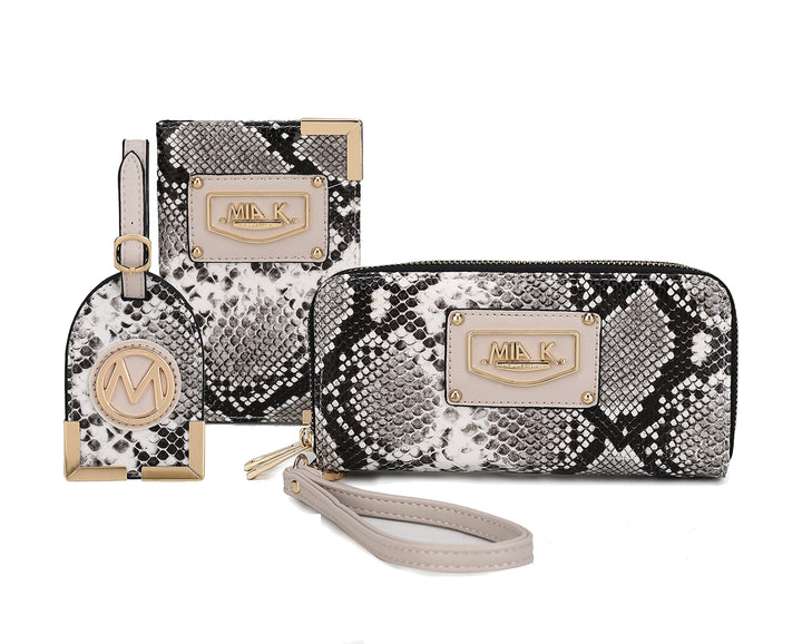 Snake Salmon MKF Collection By Mia K Darla Wallet And Travel Set