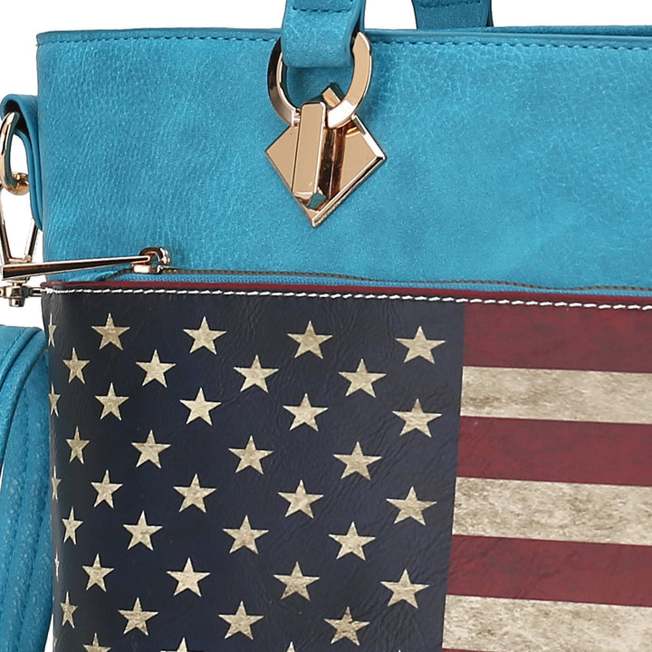 Hunter MKF Collection By Mia K Lilian Printed Flag Tote Bag