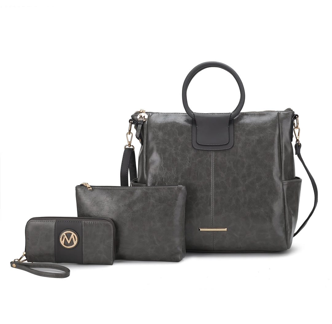 Pewter MKF Collection By Mia K Zori Tote And Set