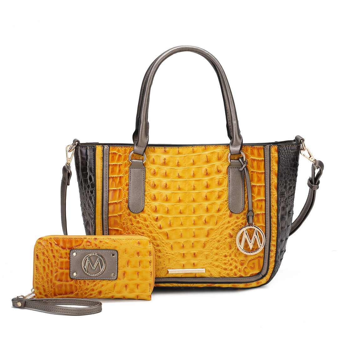 Croco Red MKF Collection By Mia K Bonnie Shoulder Bag And Set