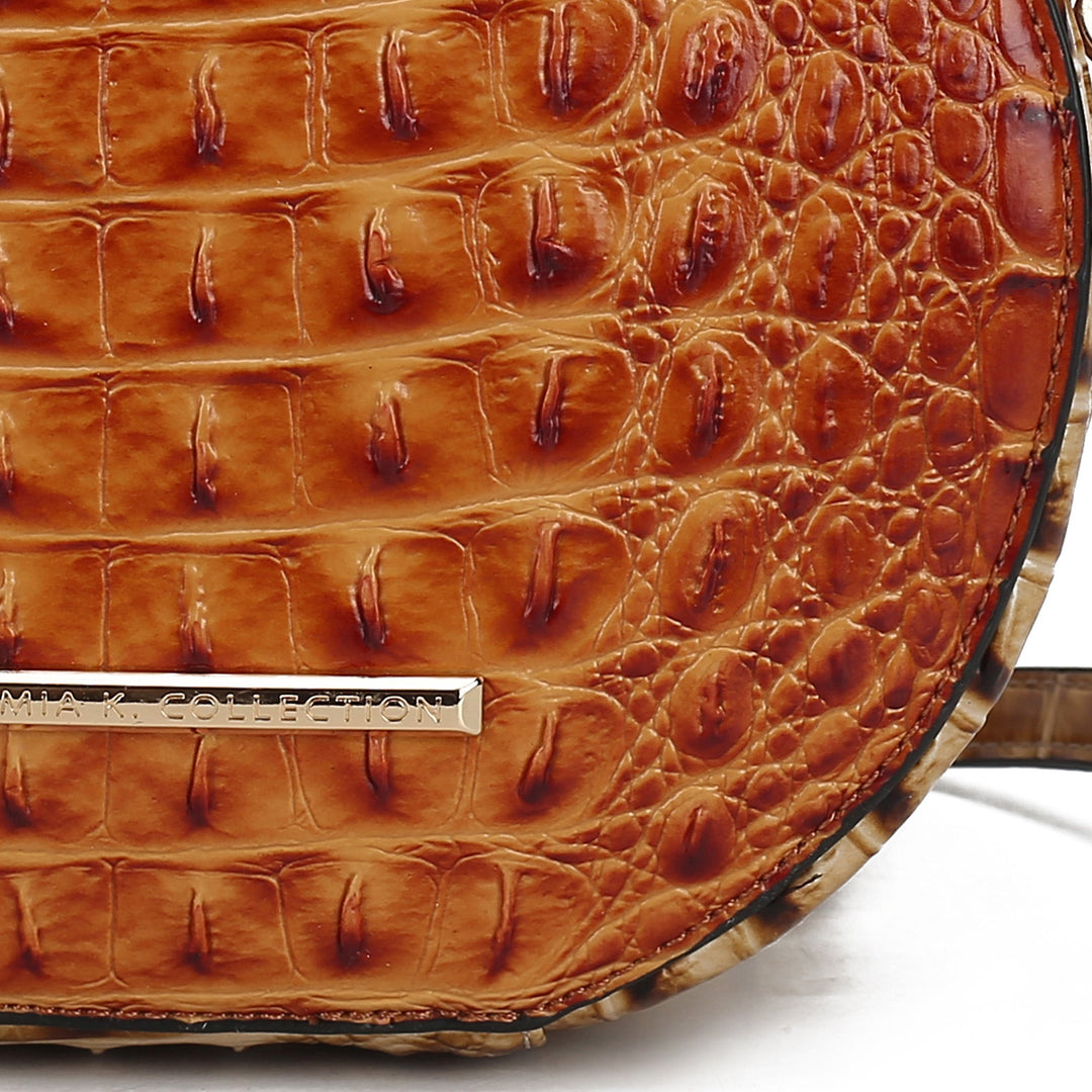Croco Navy MKF Collection By Mia K Ynnari Croc Round Crossbody Bag
