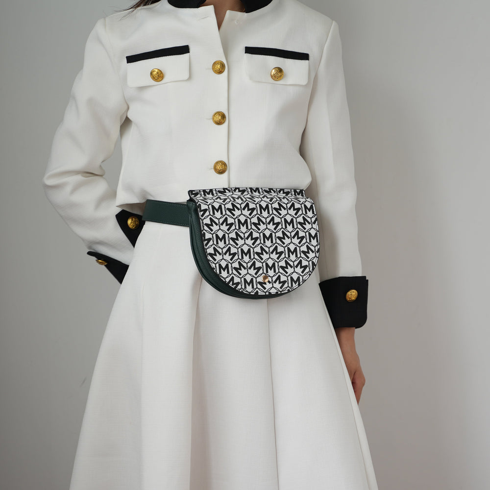 Chestnut MKF Collection By Mia K Daksha Monogram Belt Waist Bag
