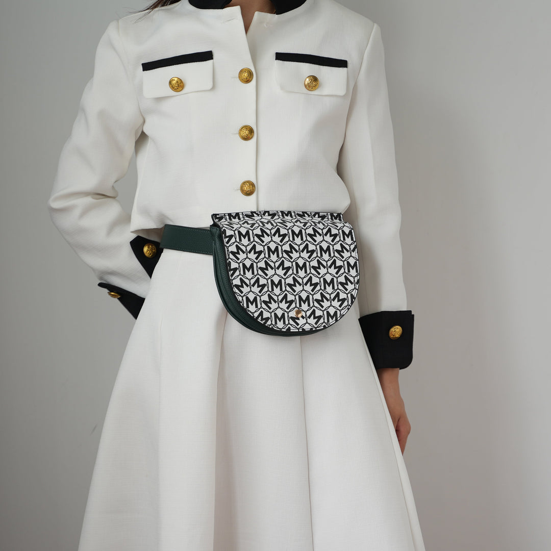 Chestnut MKF Collection By Mia K Daksha Monogram Belt Waist Bag