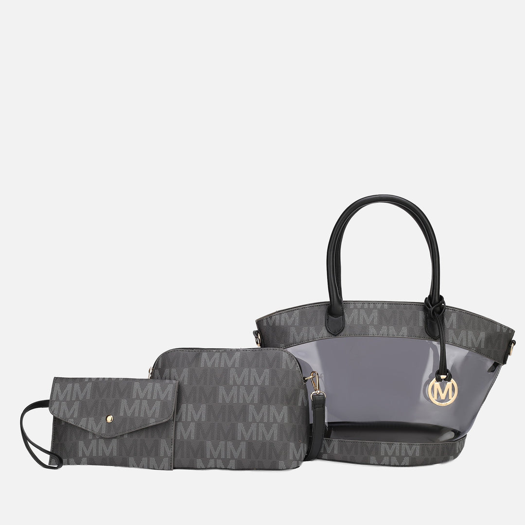 Beige MKF Collection By Mia K Hattie Signature Tote Bag And Set