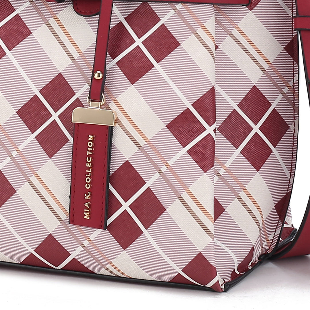 Coffee MKF Collection By Mia K Vivian Plaid Shoulder Bag