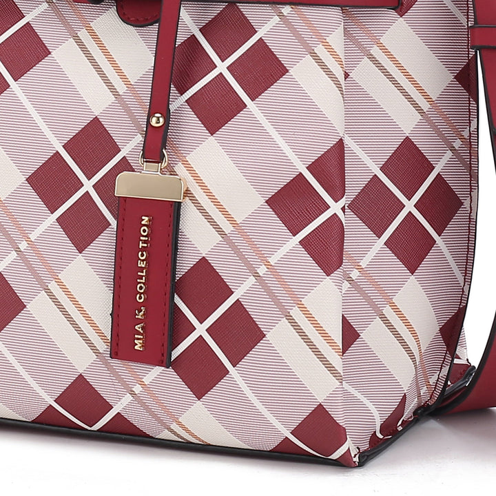 Coffee MKF Collection By Mia K Vivian Plaid Shoulder Bag