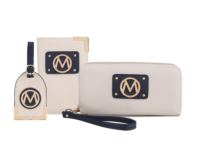 Light Grey MKF Collection By Mia K Darla Wallet And Travel Set