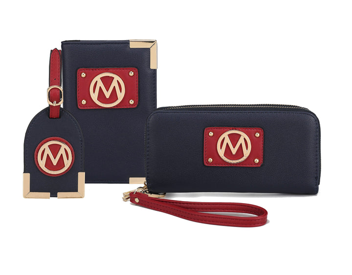 Navy MKF Collection By Mia K Darla Wallet And Travel Set
