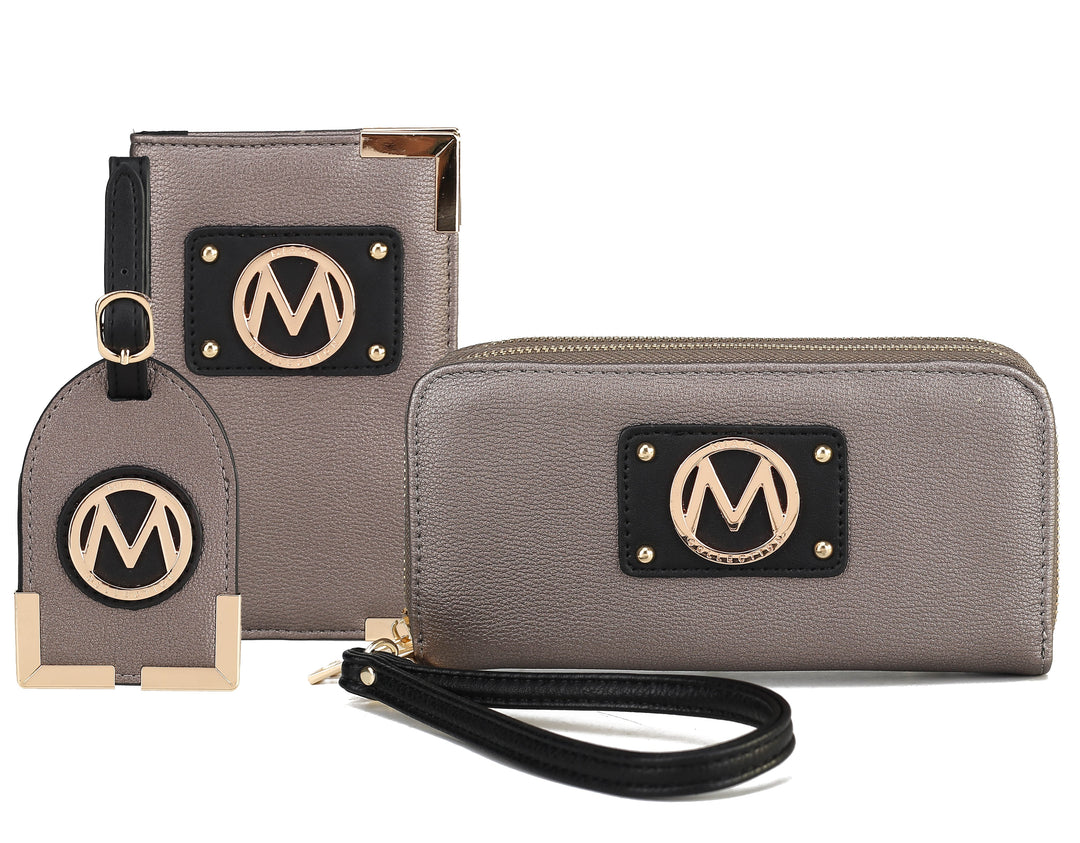 Pewter MKF Collection By Mia K Darla Wallet And Travel Set