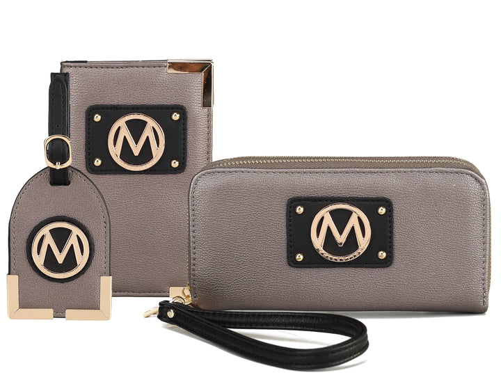 Pewter MKF Collection By Mia K Darla Wallet And Travel Set