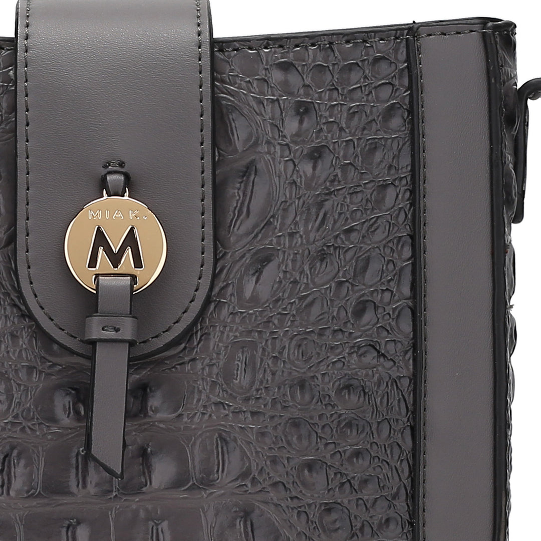 Croco Chocolate MKF Collection By Mia K Molly Crossbody Bag