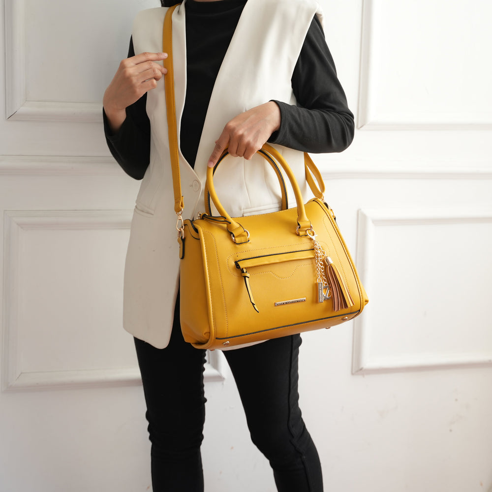 Black MKF Collection By Mia K Valeria Shoulder Bag And Bracelet Keyring