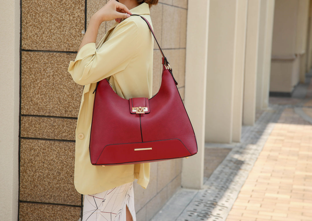Brown MKF Collection By Mia K Graciela Solid Hobo Bag And Set