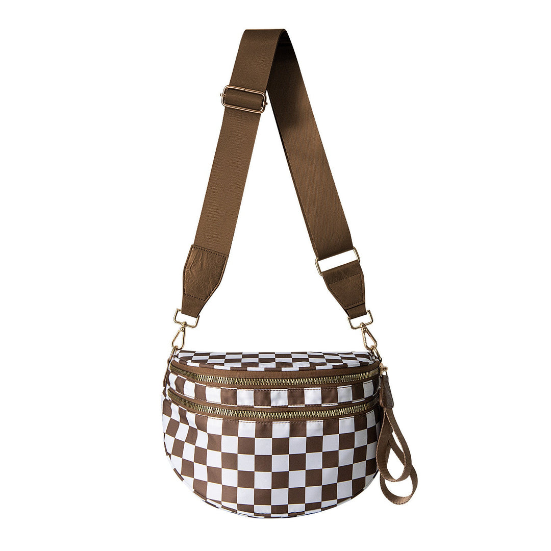 Frankie Oversize Double Zip Print Crescent Sling 1