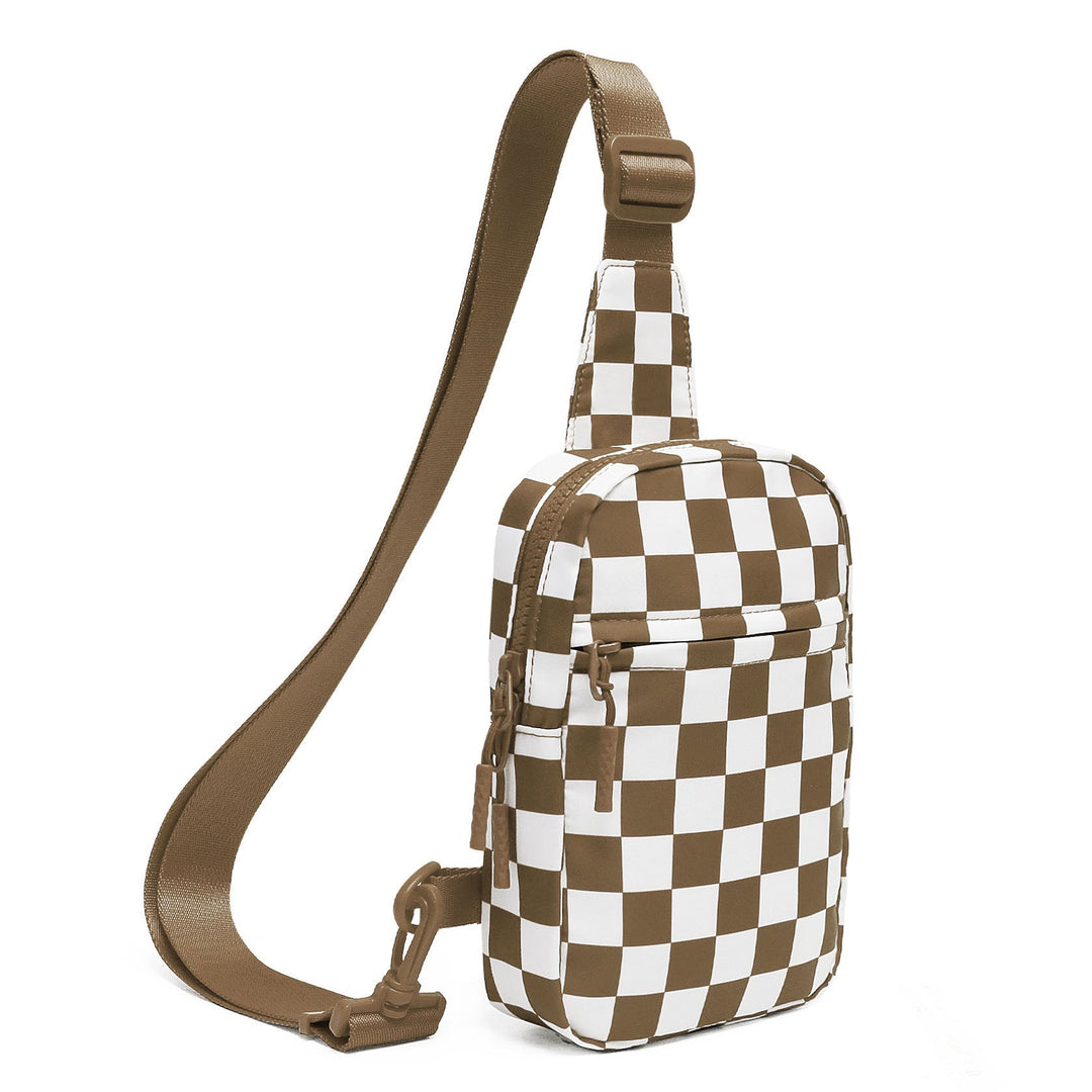 Kenzie Nylon Checkered Sling Bag 1