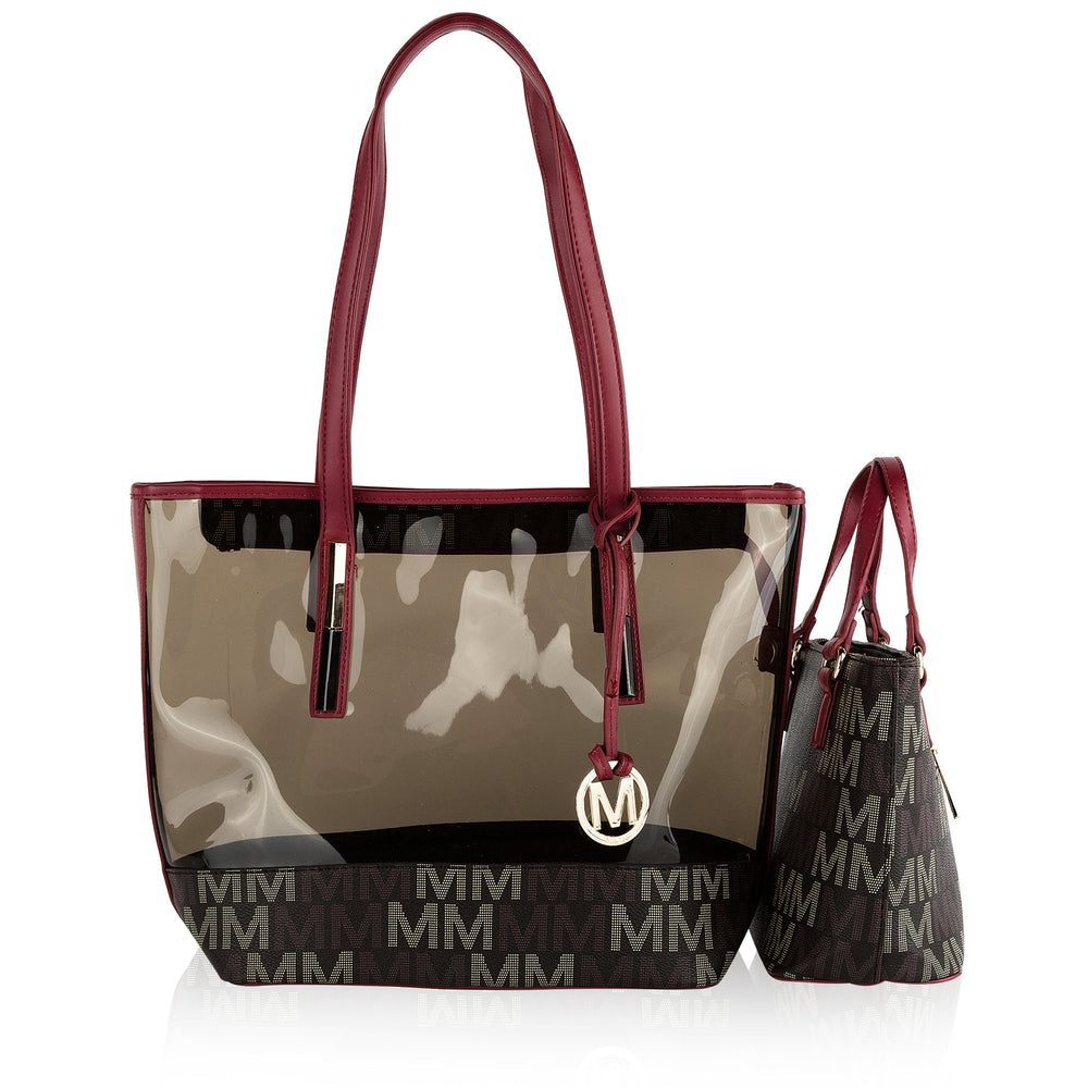 White MKF Collection By Mia K Tayla Signature Tote Bag And Mini Tote Set