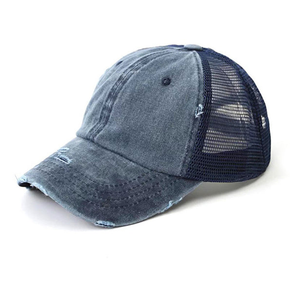 Distressed Messy Bun Hat Cap 1