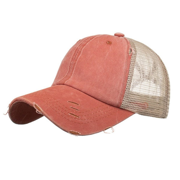 Distressed Messy Bun Hat Cap 1