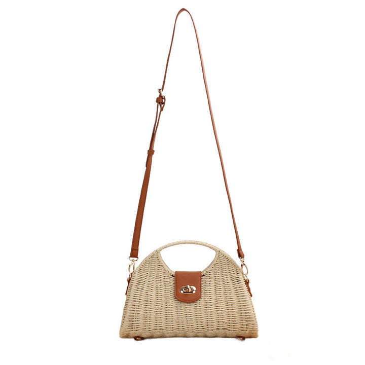 Stella Woven Straw Top Handle Crossbody Bag 1