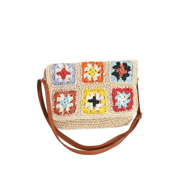 Sylvie Foldover Crochet Woven Crossbody 1