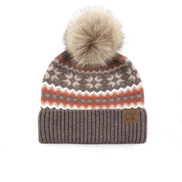C C® Nordic Fair Isle Pom Beanie Hat