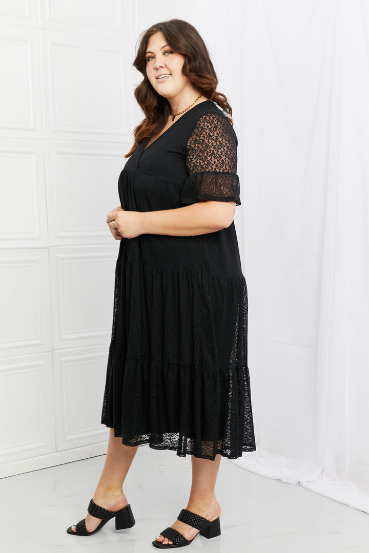 P Rose Lovely Lace Full Size Tiered Dress