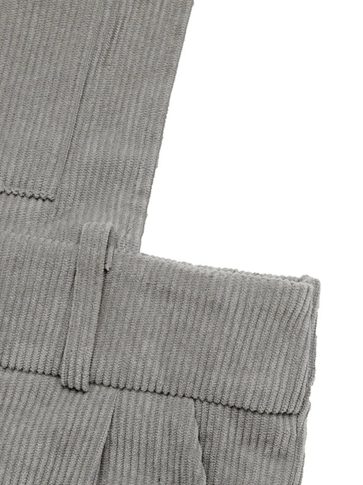 Slit Wide Leg Overalls With Pockets