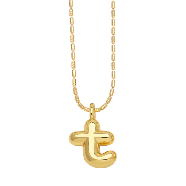 R Water Drop Bubble Letter Initial Letter Necklace