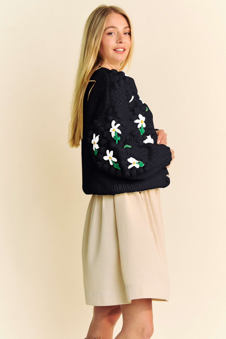 Davi Dani Floral Pattern Button Down Cardigan 1