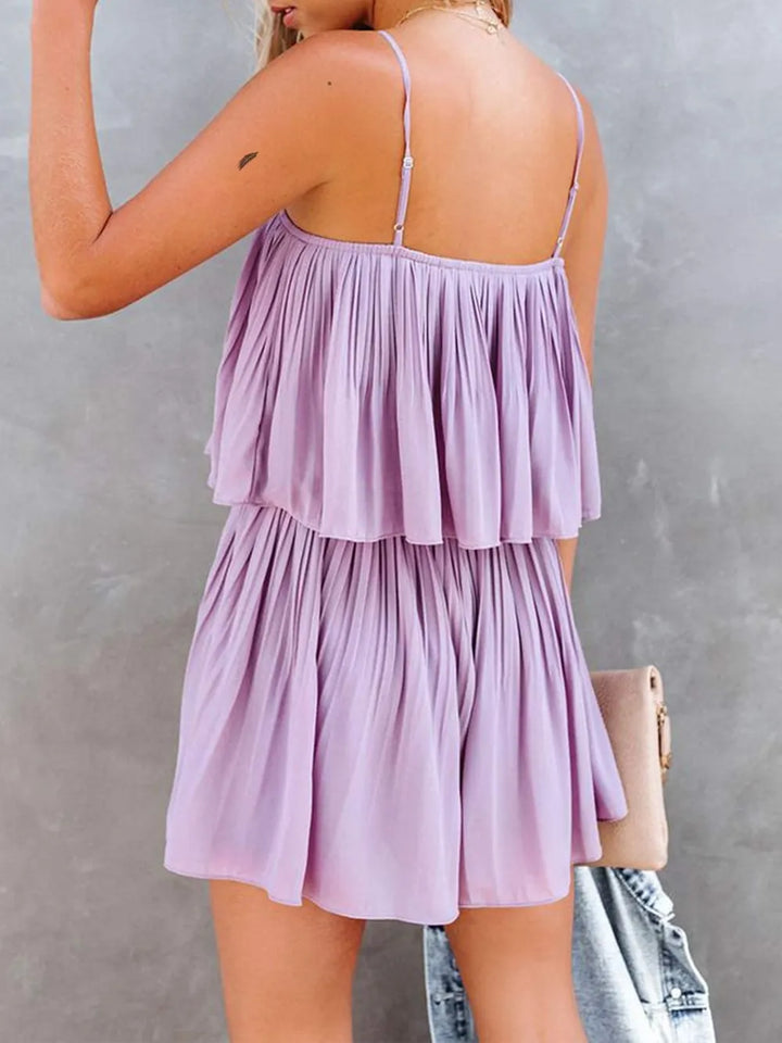 Lilac Ruched Spaghetti Strap Romper