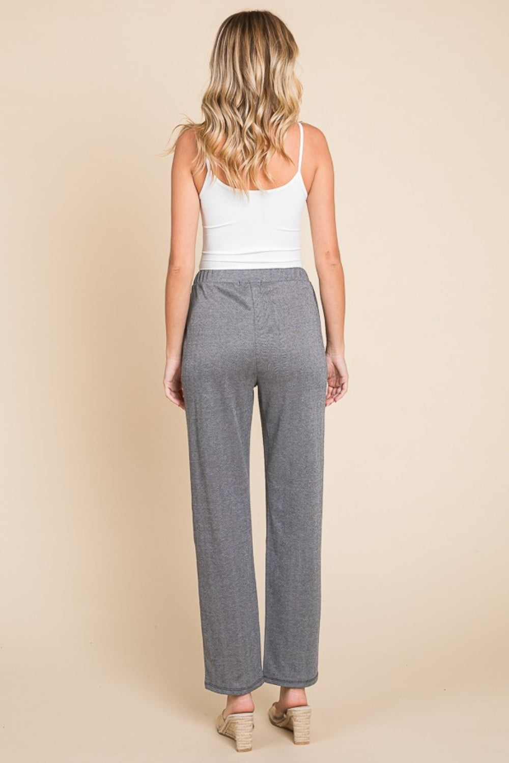 Gray Culture Code Full Size Pin Tuck Detail Slim Pants 1