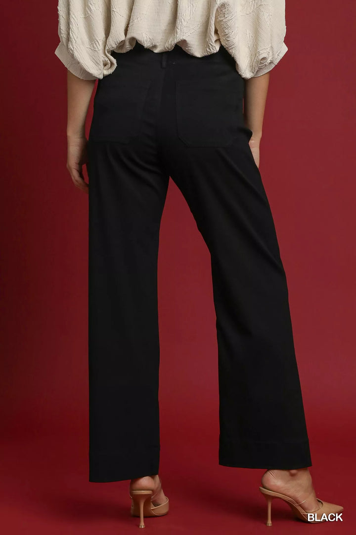 Black Umgee Button Stretched Pants