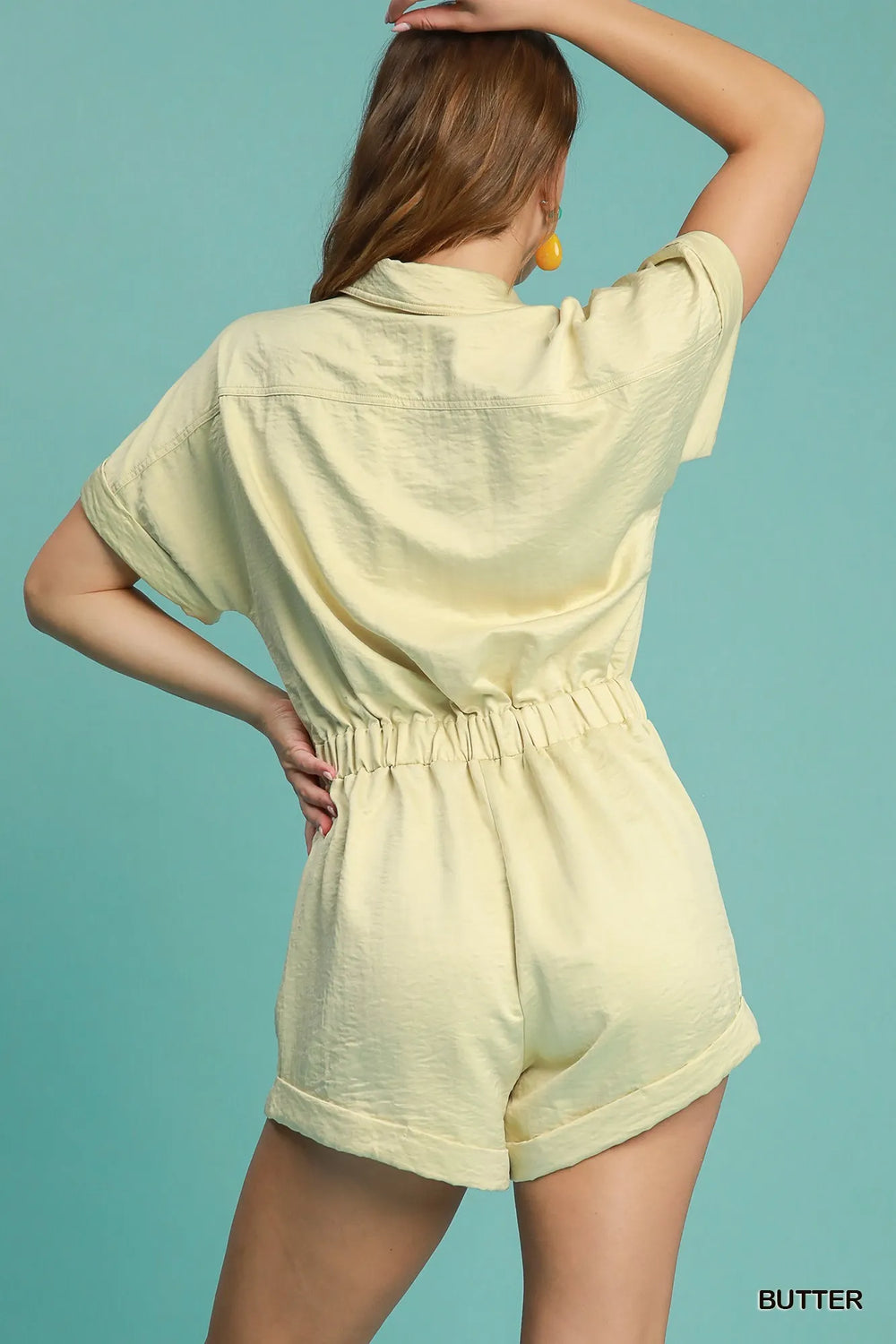 Butter Umgee Button Down Charmeuse Romper 2