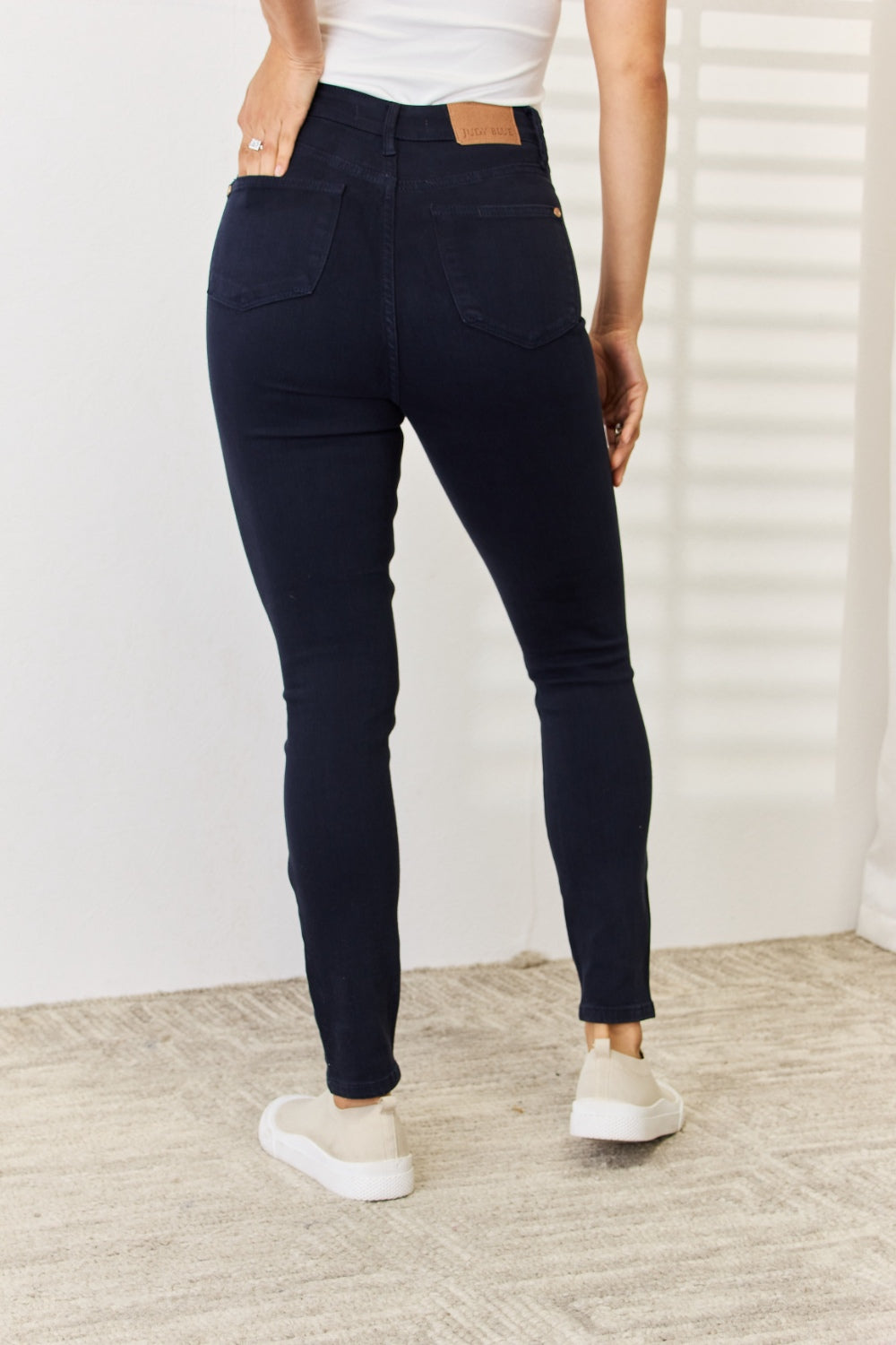 NAVY Judy Blue Full Size Garment Dyed Tummy Control Skinny Jeans