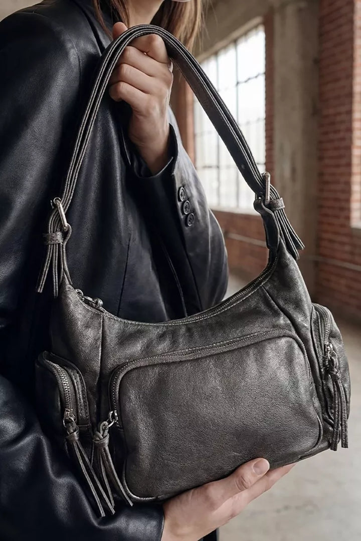 Fame Multi Pocket Leather Shoulder Bag